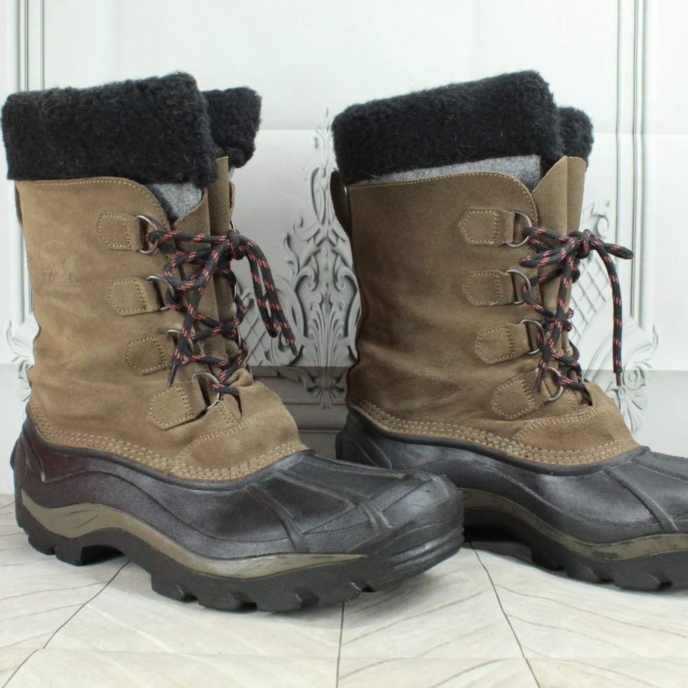 Sorel Antarctic Suede Lace-up Lined Insulated Waterproof Winter Boots Size 12 - Picture 3 of 11